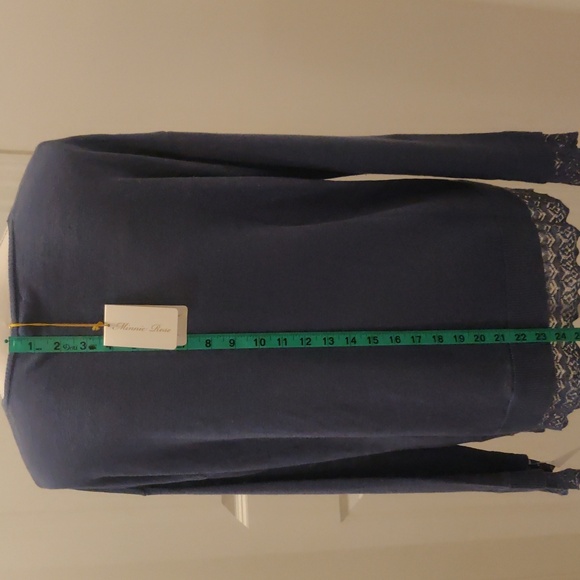 New! Designer Minnie Rose V Neck long sleeves lace pullover sweater sz M - Picture 12 of 16